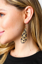 Load image into Gallery viewer, Leopard Beaded Pyramid Drop Earrings
