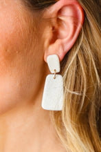 Load image into Gallery viewer, Off White Rectangle Geometric Dangle Earrings
