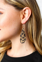 Load image into Gallery viewer, Leopard Beaded Pyramid Drop Earrings
