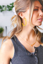 Load image into Gallery viewer, Yellow Block Bead Open Hoop Earrings
