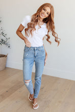 Load image into Gallery viewer, Eloise Mid Rise Control Top Distressed Skinny Jeans
