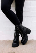 Load image into Gallery viewer, Carmen Combat Boot in Black
