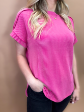 Load image into Gallery viewer, Brea Ribbed Top in Hot Pink
