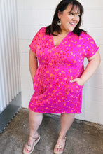 Load image into Gallery viewer, Fuchsia Leopard Surplice V Neck Pocketed Dress
