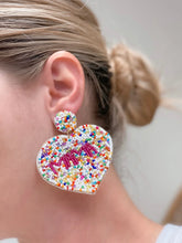 Load image into Gallery viewer, PREORDER: Mama Multi Seed Bead Heart Earrings
