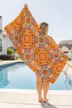 Load image into Gallery viewer, Luxury Beach Towel in Boho Medallions
