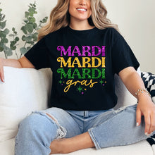 Load image into Gallery viewer, Mardi Gras Glitter Graphic Tee
