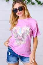 Load image into Gallery viewer, Acid Wash Pink &quot;Free Bird&quot; Graphic Tee
