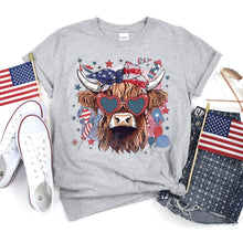 Load image into Gallery viewer, PREORDER: Americana Highland Cow Graphic Tee
