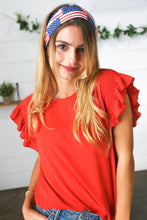 Load image into Gallery viewer, USA Flag Stretchy Knit Twist Headband
