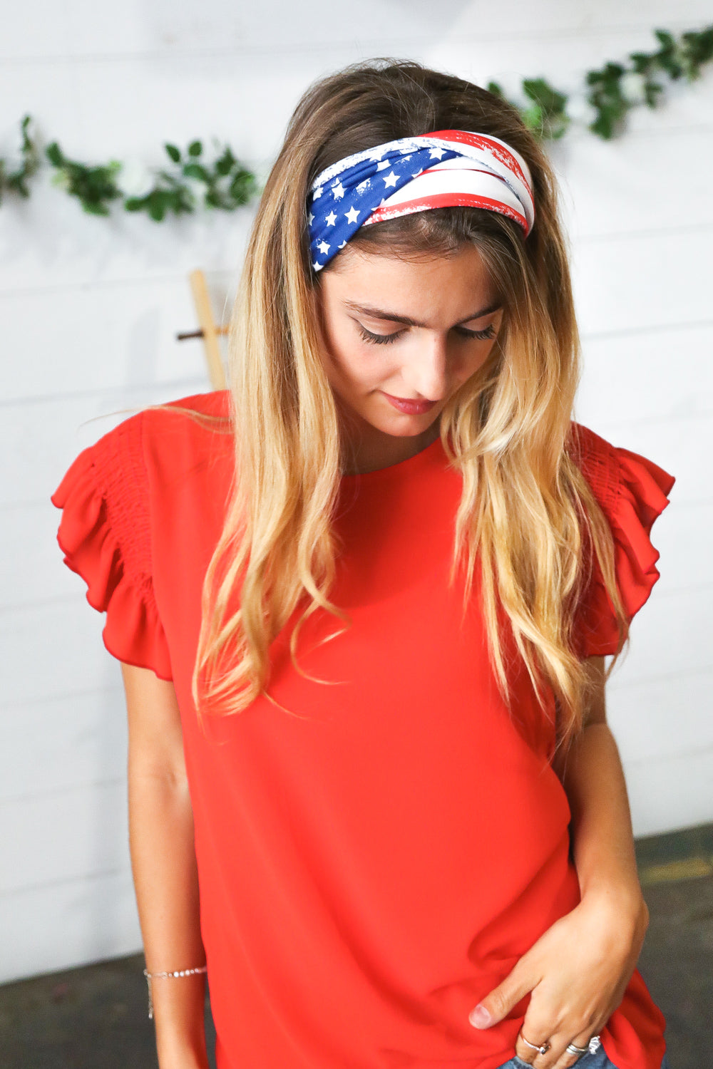 American Themed Knit Twist Headband