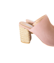 Load image into Gallery viewer, Helena Heeled Sandal in Blush Suede
