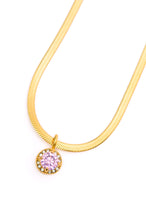 Load image into Gallery viewer, Here to Shine Gold Plated Necklace in Pink
