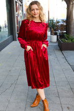 Load image into Gallery viewer, Be Your Own Star Ruby Mock Neck Velvet Dress
