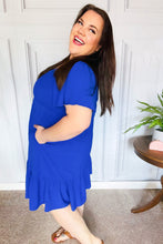 Load image into Gallery viewer, Remember Me Royal Blue Smocked Fit &amp; Flare Flutter Sleeve Dress
