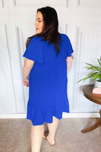 Load image into Gallery viewer, Remember Me Royal Blue Smocked Fit &amp; Flare Flutter Sleeve Dress
