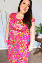 Load image into Gallery viewer, In Your Dreams Fuchsia Floral Fit &amp; Flare Maxi Dress
