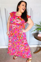 Load image into Gallery viewer, In Your Dreams Fuchsia Floral Fit &amp; Flare Maxi Dress
