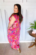 Load image into Gallery viewer, In Your Dreams Fuchsia Floral Fit &amp; Flare Maxi Dress
