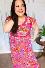 Load image into Gallery viewer, In Your Dreams Fuchsia Floral Fit &amp; Flare Maxi Dress
