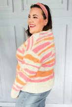 Load image into Gallery viewer, Perfectly You Mango Multicolor Stripe Chunky Knit Sweater
