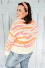 Load image into Gallery viewer, Perfectly You Mango Multicolor Stripe Chunky Knit Sweater
