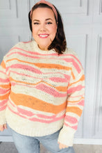 Load image into Gallery viewer, Perfectly You Mango Multicolor Stripe Chunky Knit Sweater
