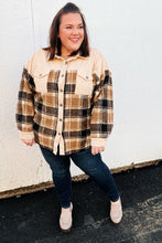 Load image into Gallery viewer, Adorable Taupe Corduroy &amp; Plaid Sherpa Button Jacket
