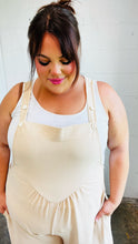 Load image into Gallery viewer, Taupe Wide Leg Suspender Overall Jumpsuit
