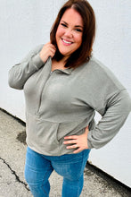 Load image into Gallery viewer, All In A Day Olive Half Zip French Terry Hoodie
