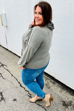 Load image into Gallery viewer, All In A Day Olive Half Zip French Terry Hoodie
