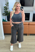 Load image into Gallery viewer, Acid Wash Wide Leg Sweatpants in Ash Black
