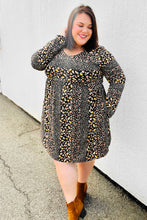 Load image into Gallery viewer, Feeling Adorable Black Ditzy Floral Long Sleeve Babydoll Dress
