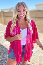 Load image into Gallery viewer, Good Days Ahead Lace Kimono In Fuchsia
