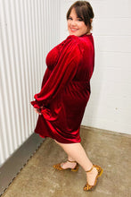 Load image into Gallery viewer, Be Your Own Star Ruby Mock Neck Velvet Dress
