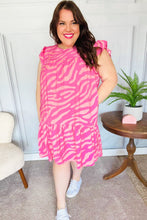 Load image into Gallery viewer, Remember Me Pink Zebra Print Tiered Ruffle Sleeve Woven Dress
