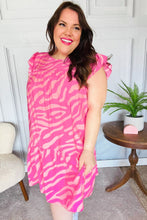 Load image into Gallery viewer, Remember Me Pink Zebra Print Tiered Ruffle Sleeve Woven Dress
