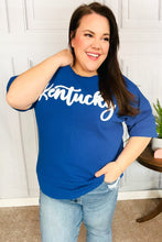 Load image into Gallery viewer, Be Proud Blue &quot;Kentucky&quot; Embroidery Pop Up Rib Knit Top
