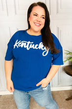 Load image into Gallery viewer, Be Proud Blue &quot;Kentucky&quot; Embroidery Pop Up Rib Knit Top
