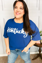 Load image into Gallery viewer, Be Proud Blue &quot;Kentucky&quot; Embroidery Pop Up Rib Knit Top
