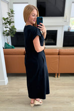 Load image into Gallery viewer, Modern Maritime Shift Maxi Dress in Black
