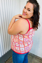 Load image into Gallery viewer, Coral Flower Power Waffle Knit Sleeveless Top
