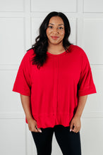 Load image into Gallery viewer, I'll Never Forget Ribbed Dolman Sleeve Top in Red
