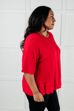 Load image into Gallery viewer, I'll Never Forget Ribbed Dolman Sleeve Top in Red
