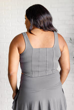 Load image into Gallery viewer, It&#39;s All About the Balance Twill Square Neck Crop Top in Titanium
