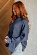 Load image into Gallery viewer, It's The Little Things Relaxed Scuba Pullover in Blue Indigo
