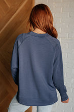 Load image into Gallery viewer, It's The Little Things Relaxed Scuba Pullover in Blue Indigo
