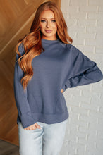 Load image into Gallery viewer, It's The Little Things Relaxed Scuba Pullover in Blue Indigo
