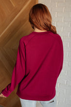 Load image into Gallery viewer, It's The Little Things Relaxed Scuba Pullover in Cabernet
