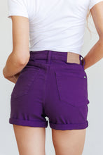 Load image into Gallery viewer, Jenna High Rise Control Top Cuffed Shorts in Purple
